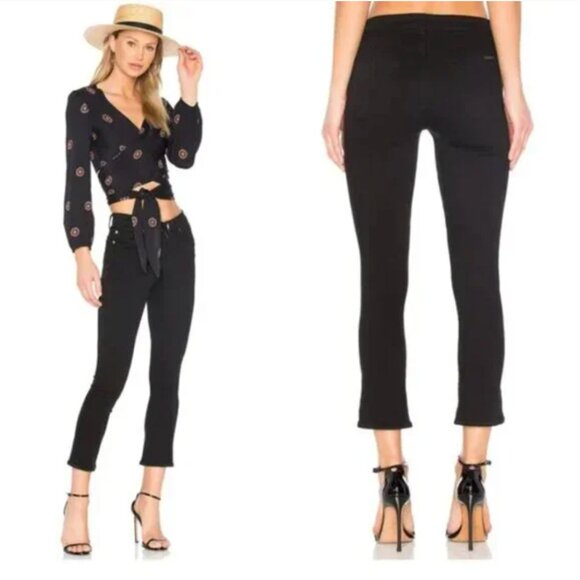 Hudson Jeans Harper High Rise Crop Baby Kick Flare in Black Size 26. - Picture 1 of 13